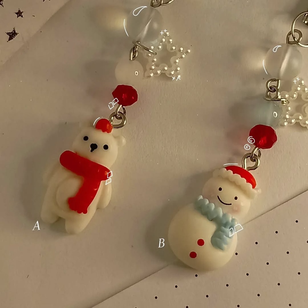Llavero navideño // Oso + Muñeco de nieve ⛄❄