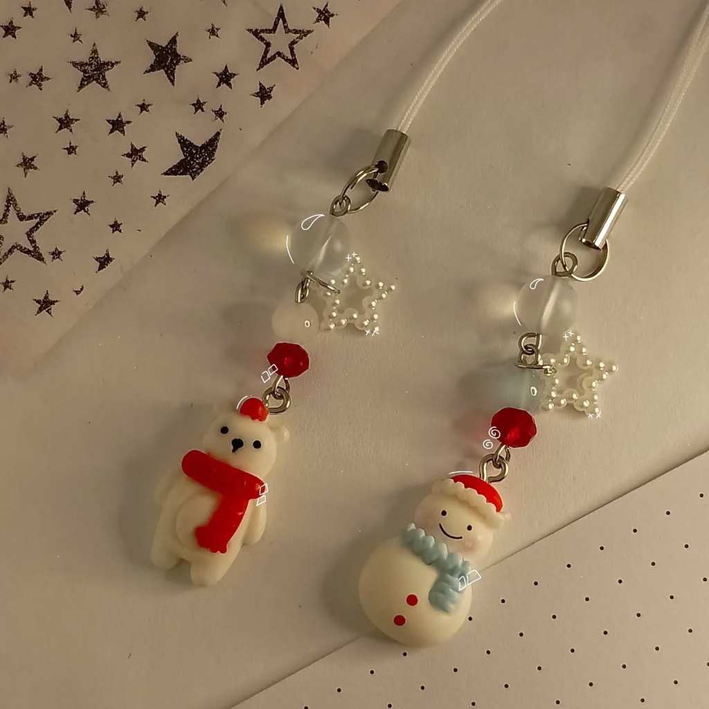 Llavero navideño // Oso + Muñeco de nieve ⛄❄