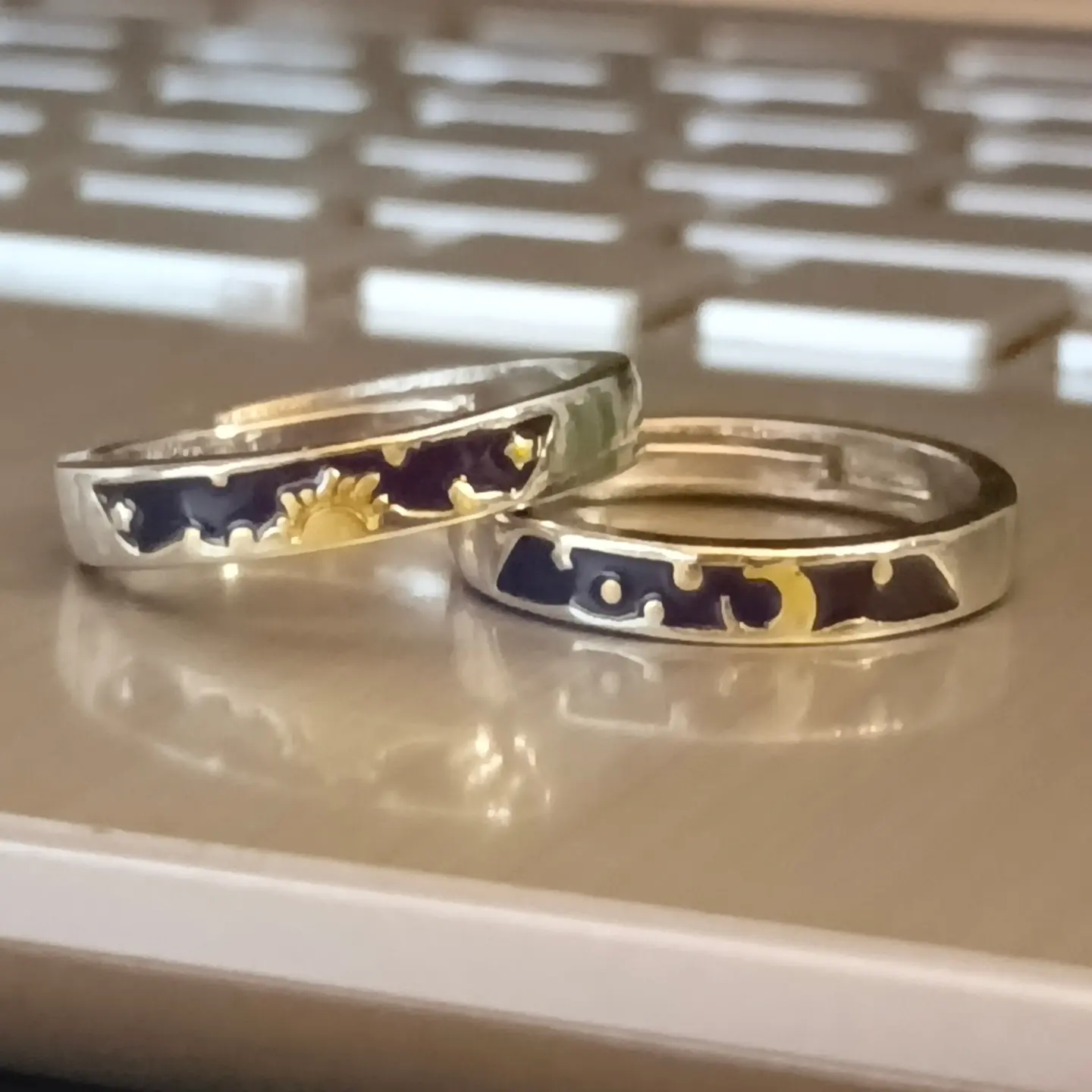 Duo anillos sol y Luna - Color 🎨