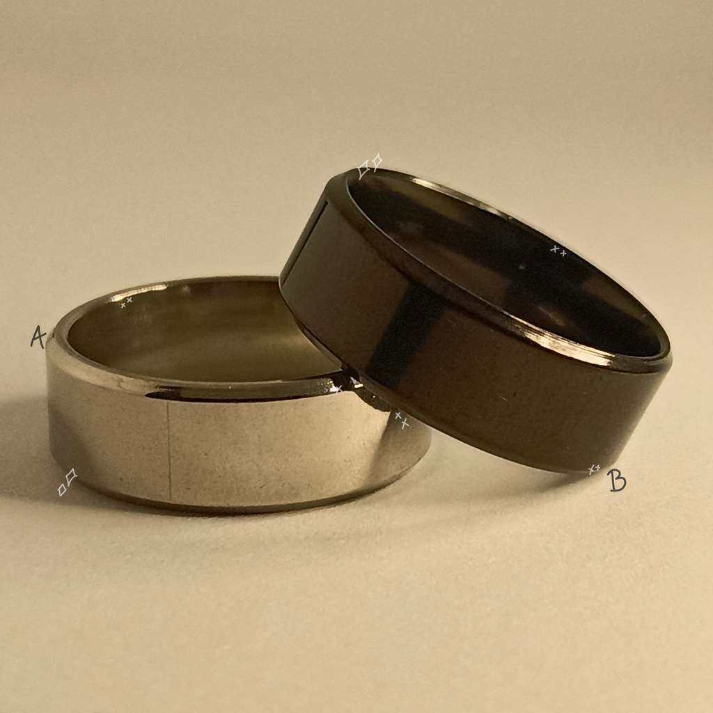 Anillo Basico - acero inoxidable // color negro y plateado // 
