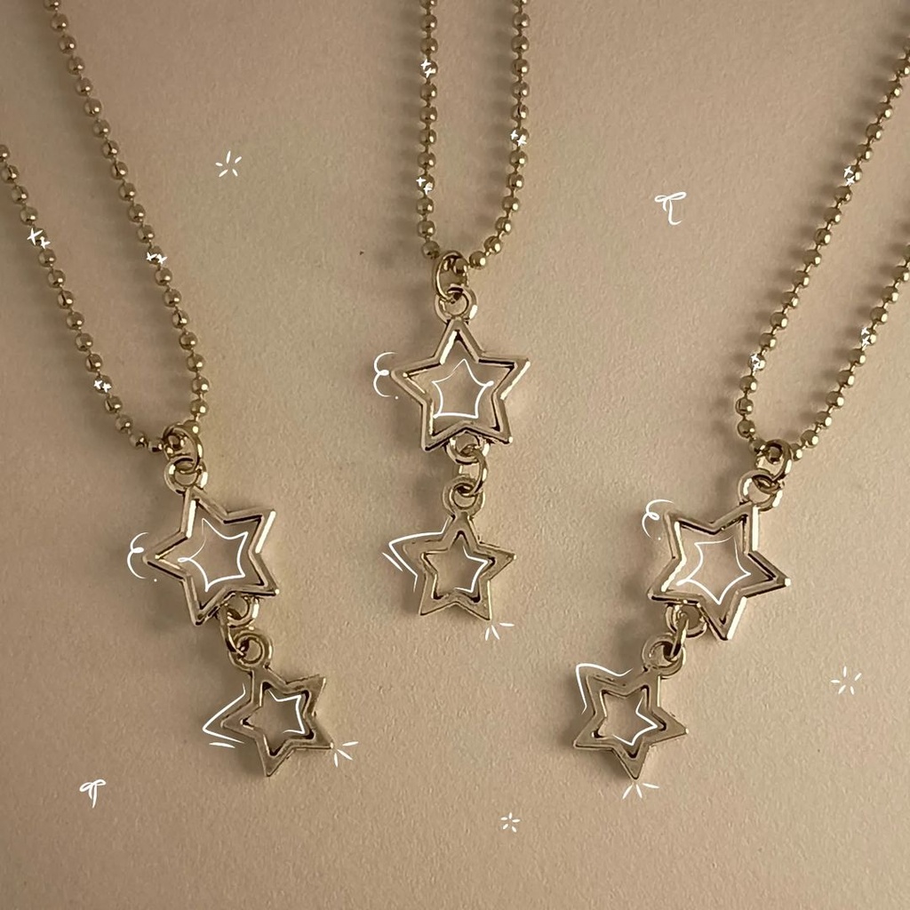 Collar de dos estrellas sin relleno